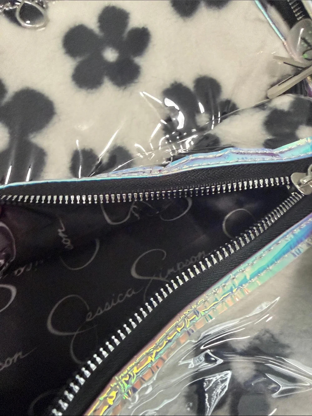 Jessica Simpson Black and White Floral Kids Backpack Set
